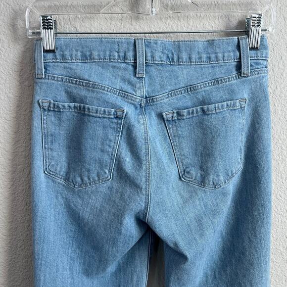 J Brand Adele Jeans Women's 25 Mid Rise Straight Leg Cropped Linen Light Wash - Picture 4 of 8